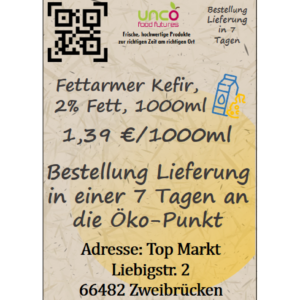 Fettarmer Kefir, 2% Fett, 1000ml
