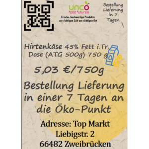 Hirtenkäse 45% Fett i.Tr. Dose (ATG 500g) 750 g