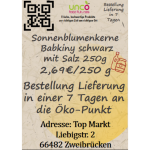 Sonnenblumenkerne Babkiny schwarz mit Salz 250g